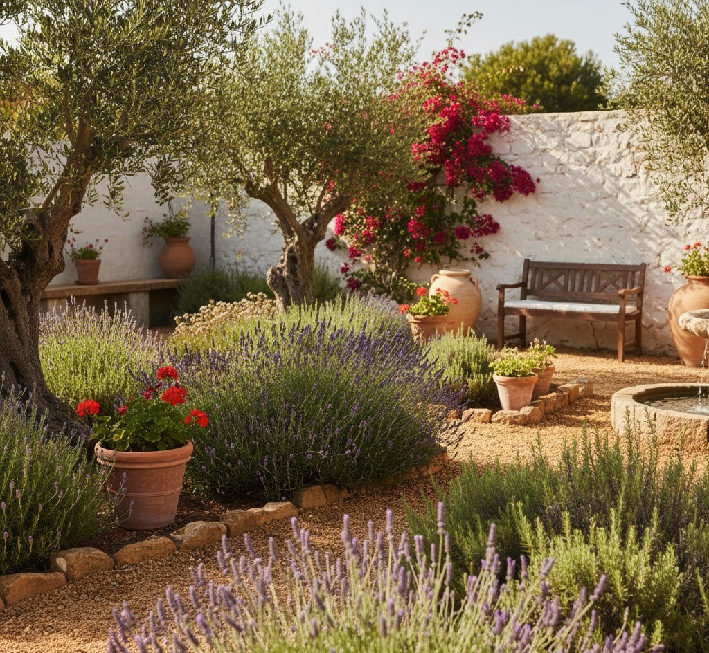 Mediterranean style garden