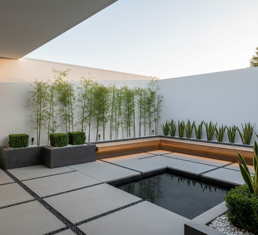 Modern minimalist garden theme